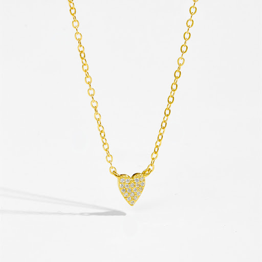 Title 5, S925 Sterling Silver Diamond Heart Pendant Neck...