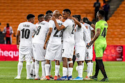 Polokwane City players during the Absa Premiership match between Kaizer Chiefs and Polokwane City at FNB Stadium on September 14, 2019 in Johannesburg, South Africa. 