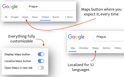 Google Maps QuickClick - Search to Maps