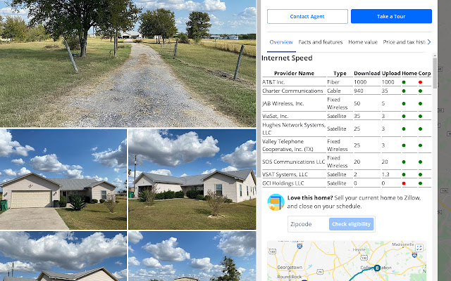 Zillow Broadband Information chrome extension