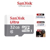 [Mã Elsd15K Giảm Đến 15K] Thẻ Nhớ Microsdhc Sandisk 32Gb Upto 100Mb/S 533X Ultra Uhs - I Kèm Đèn Led Usb