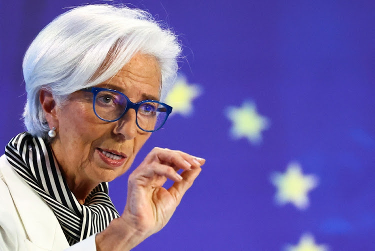 European Central Bank president Christine Lagarde speaks at the ECB's headquarters in Frankfurt, Germany, January 25 2024. Picture: KAI PFAFFENBACH/ REUTERS