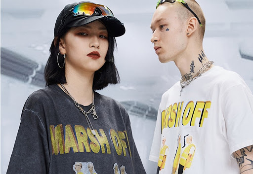 Title 1, National trend hip-hop street loose print T-shirt