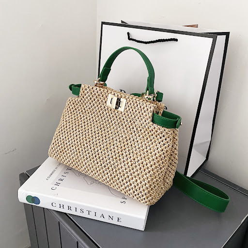 Title 4, Womens Summer One-shoulder Straw Messenger Bag...