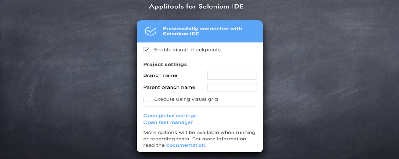 Applitools for Selenium IDE Preview image 2