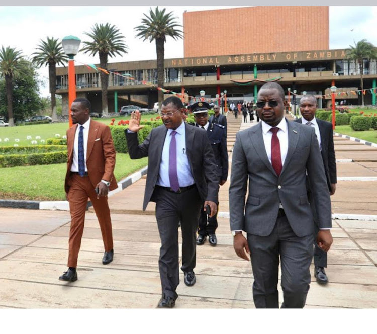 National Assembly Speaker Moses Wetangúla, Majority Whip Sylvanus Osoro in Zambia on October 31, 2023.