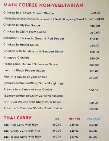 Chopstick World menu 