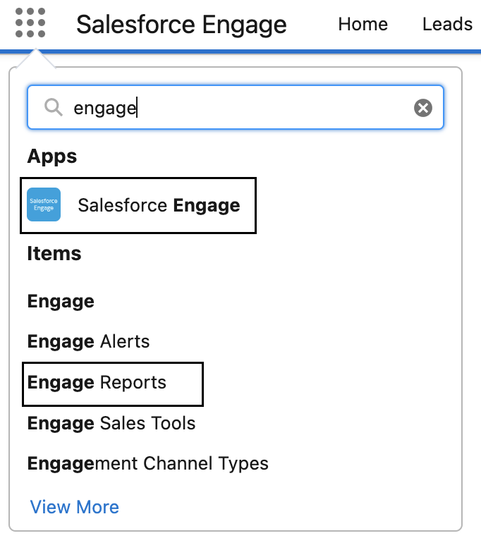 Salesforce engage app launcher