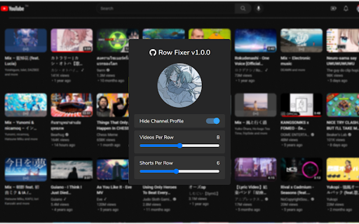 YouTube Row Fixer