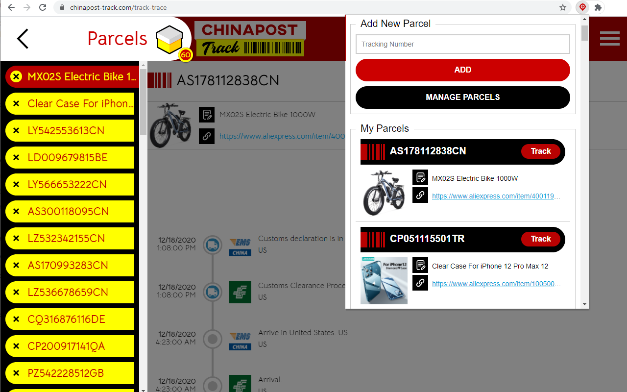 China Post Tracking (My Parcels) Preview image 4