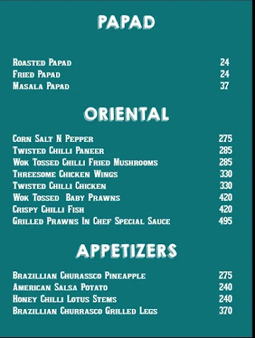 Legends Barbeques menu 