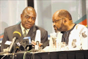 DECISION TIME: Mbhazima Shilowa and George Mluleki at the two-day national convention in Sandton. 01/11/08. Pic. Mohau Mofokeng. © Sowetan.