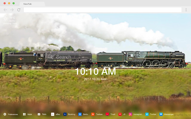 Locomotive New Tab HD Photography Theme