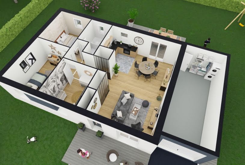  Vente Terrain + Maison - Terrain : 547m² - Maison : 70m² à La Vieux-Rue (76160) 