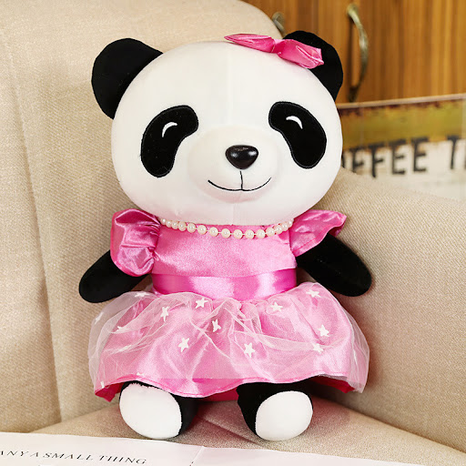 Title 1, Wearing Skirt Panda Doll Plush Toy. Soft, cuddl...