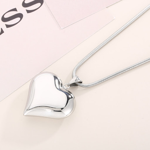 Title 5, Gold Silver Hollow Heart Necklace Simple Versat...