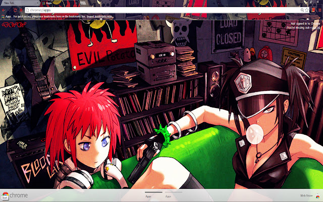 Blood Lad Liz and Beros chrome extension