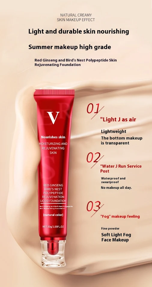 Rode Ginseng Huidverjongende Vloeibare Foundation. Voor een stralende, jeugdige huid. Natuurlijke dekking en anti-aging verzorging in één product.