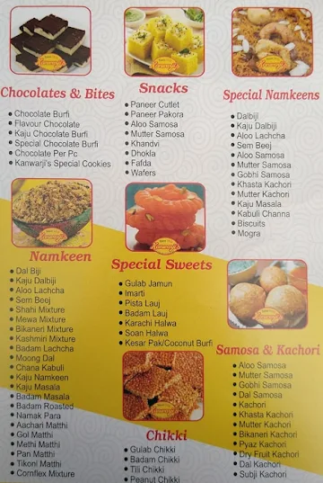 Kanwarji's menu 