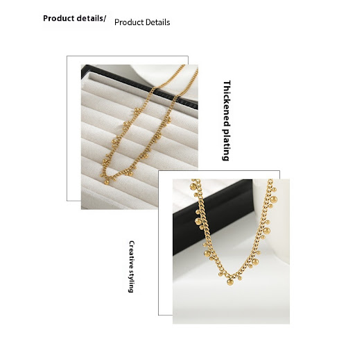 Title 2, Stylish Stainless Steel Small Beads Pendant Tas...