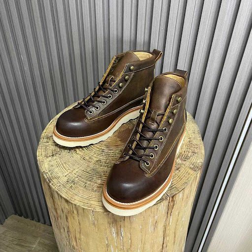Title 4, Retro Style Worker Boot Mens High-top Leather ...