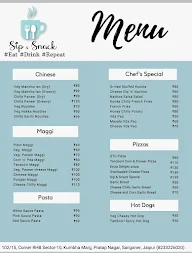 Sip & Snack menu 2