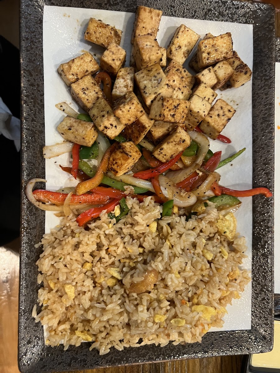Yummy Tofu. totally Gluten and Dairy Free and ao so Yummy like the name.  And I did not get sick. thanks to the restaurant chef for making me such great Safe Food