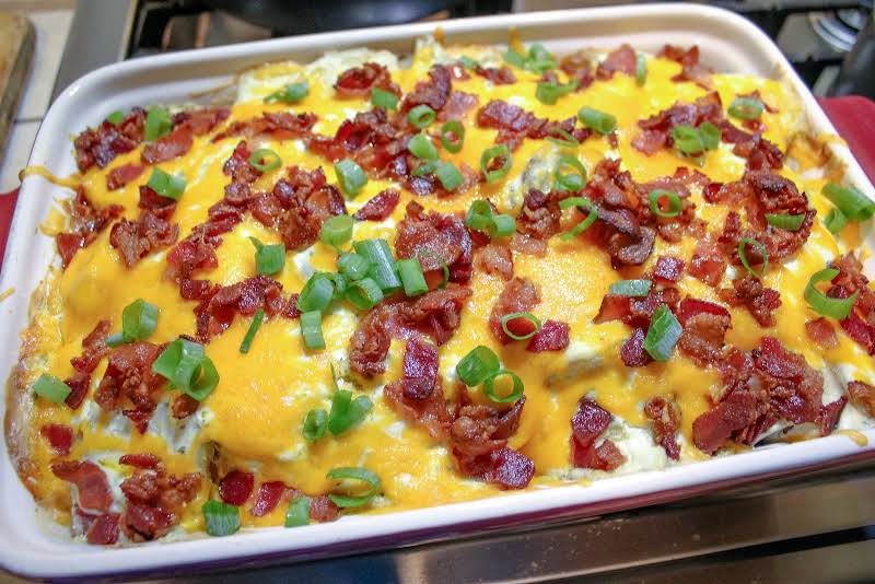 Green Onions Sprinkled Over The Casserole.