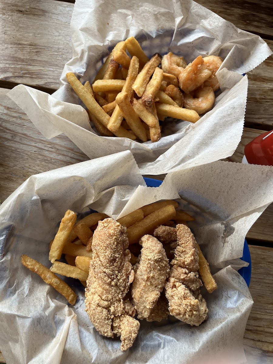 Good gf chicken tenders fries & fried shrimp