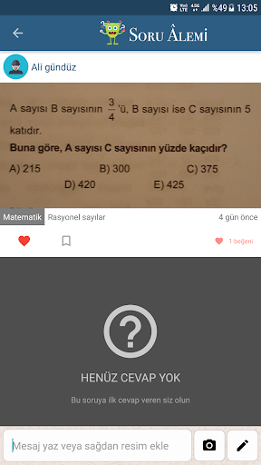 Soru alemisor, çöz YKS, YGS, TEOG, KPSS, ALES