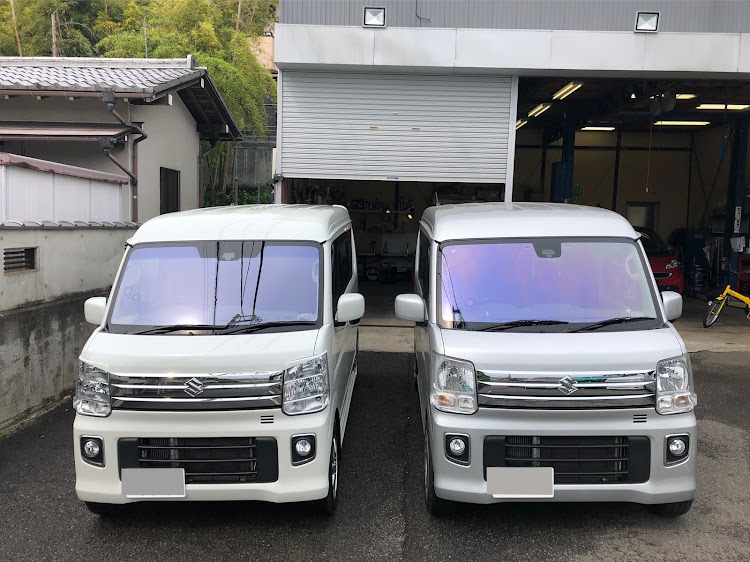 SPARKLEさんが投稿した#AR82(XENON) 　ゼノン ゴースト オーロラ82・COATTECT   VS   GHOST・コートテクトガラス　ゴーストフィルム・DA17  エブリィ COATTECT  GHOST・#東京　町田　ゴーストフィルム　施工に関するカスタム事例の投稿画像1枚目