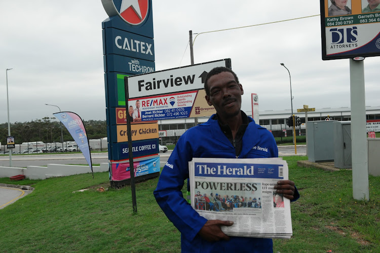 David Van Rayner, who has been selling The Herald and Weekend Post for four years, works at the corner of Centenary Road and Circular Drive