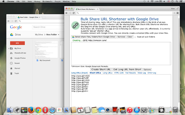 Bulk Share URL Shortener with Drive chrome extension