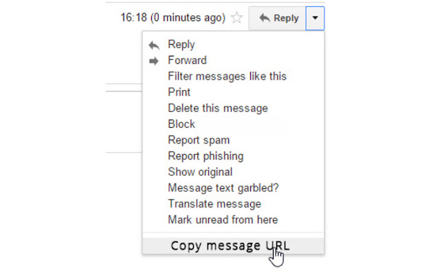 Gmail message URL chrome extension