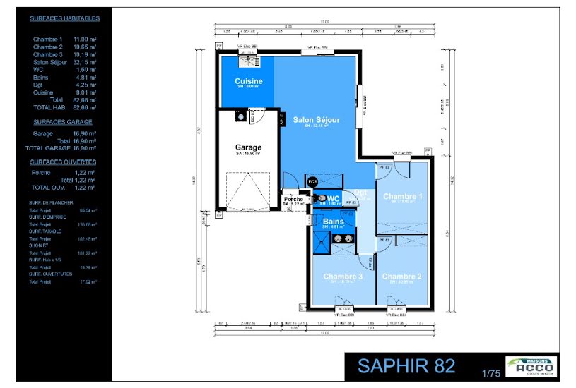  Vente Terrain + Maison - Terrain : 432m² - Maison : 82m² à Saint-Agnant (17620) 