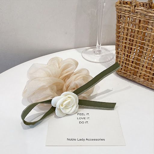 Title 5, New Ribbon Camellia Large Intestine Hair Ring, ...