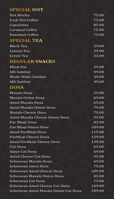 Cafe Durga menu 