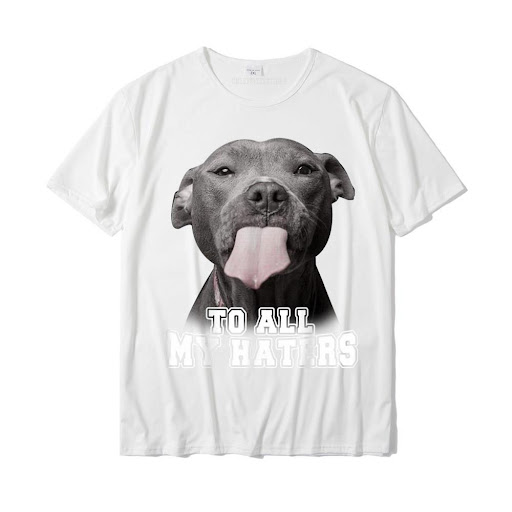 Title 2, European and American Dog Print Short Sleeved T...