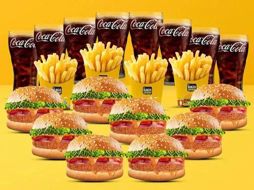 8 Tandoori Chicken Burger With 4 Salted Fries And 8 Pepsi [250 Ml]