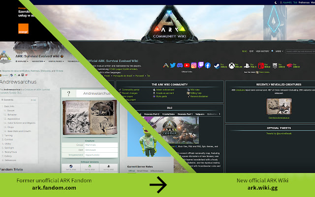 ARK Wiki Redirection chrome extension