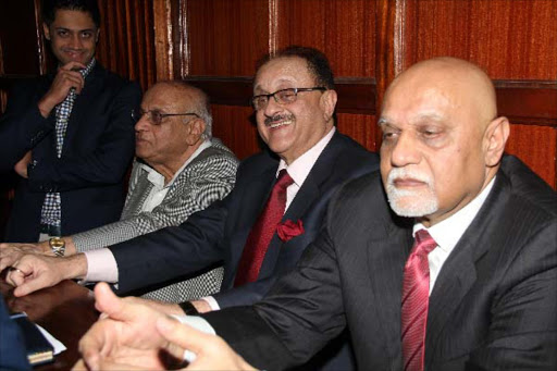 Anglo Leasing suspects Chamanlal Kamani and his sons Deepak and Rashmi at the Milimani law courts