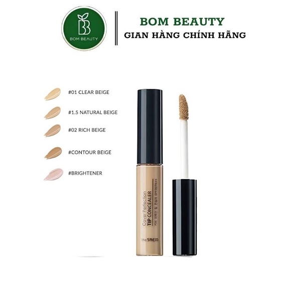 Kem Che Khuyết Điểm The Saem Cover Perfection Tip Concealer Brightener (6.5G)