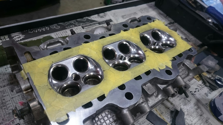 KeiワークスのK6A・DIY・ポート研磨・シリンダーヘッド・ワイドトレッドスペーサーに関するカスタム事例の投稿画像1枚目