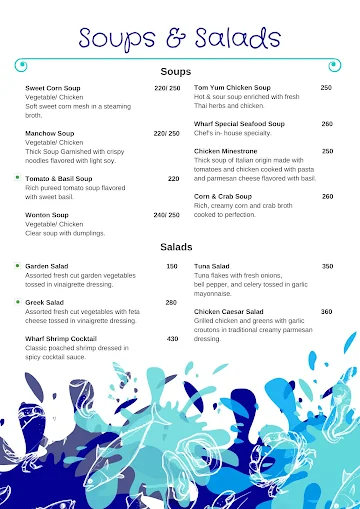 The Fisherman's Wharf menu 