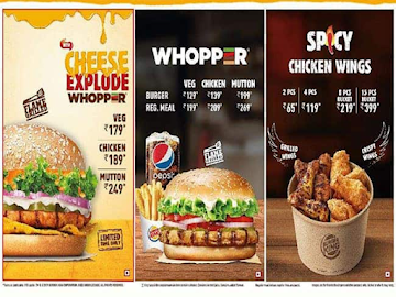 Burger King menu 