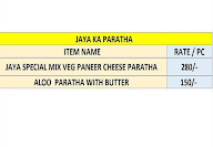 Jaya Ka Paratha menu 1