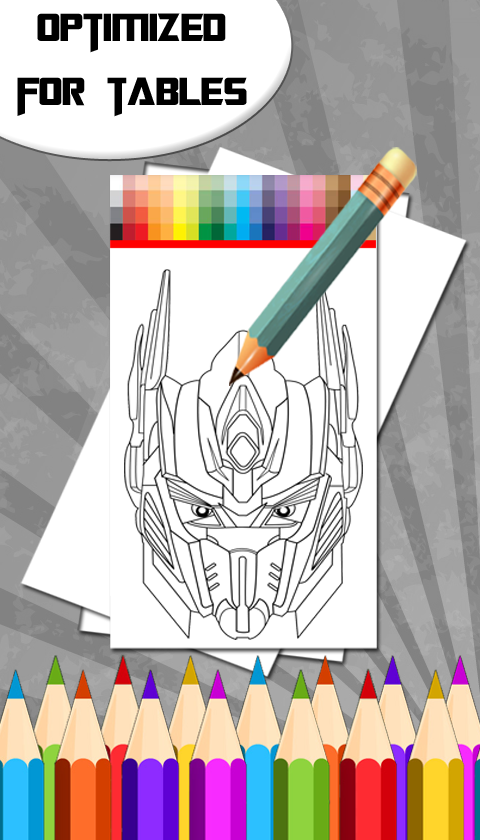 Android application Coloring book for transformers screenshort