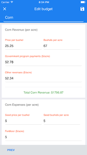 OSU Crop Budgeting App 0.1.2 screenshots 2