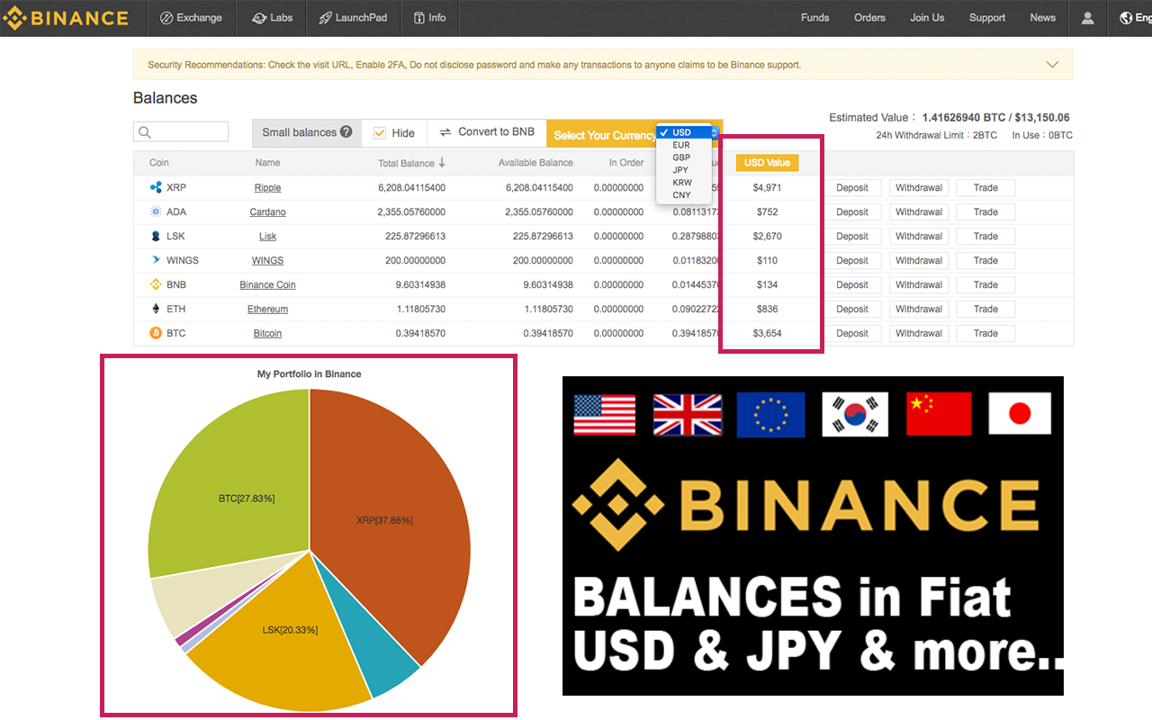 Binance balances in Fiat Currency Preview image 2