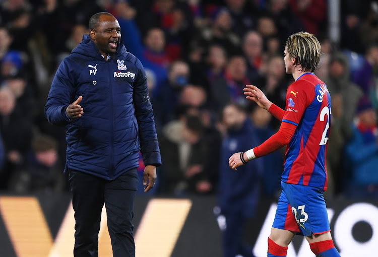 Patrick Vieira and midfielder Conor Gallagher all smiles after Crystal Palace earned a point from Manchester City and stopped the champions from scoring.